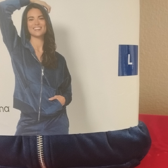 NWT Felina Blue Velour Women's Hoodie & Jogger Set - Picture 6 of 7
